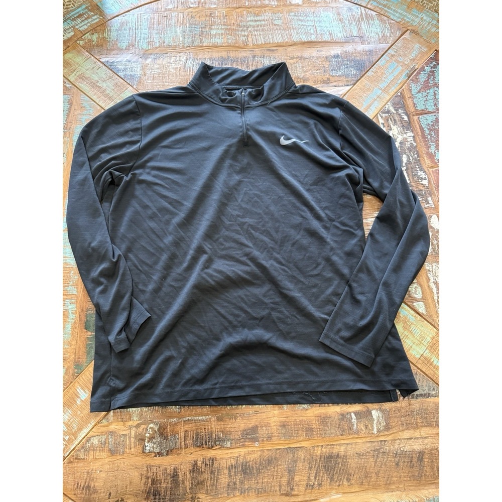 Nike Dri-FIT 1/4 Zip Pullover Men's 2XL Black Long Sleeve Athletic Top